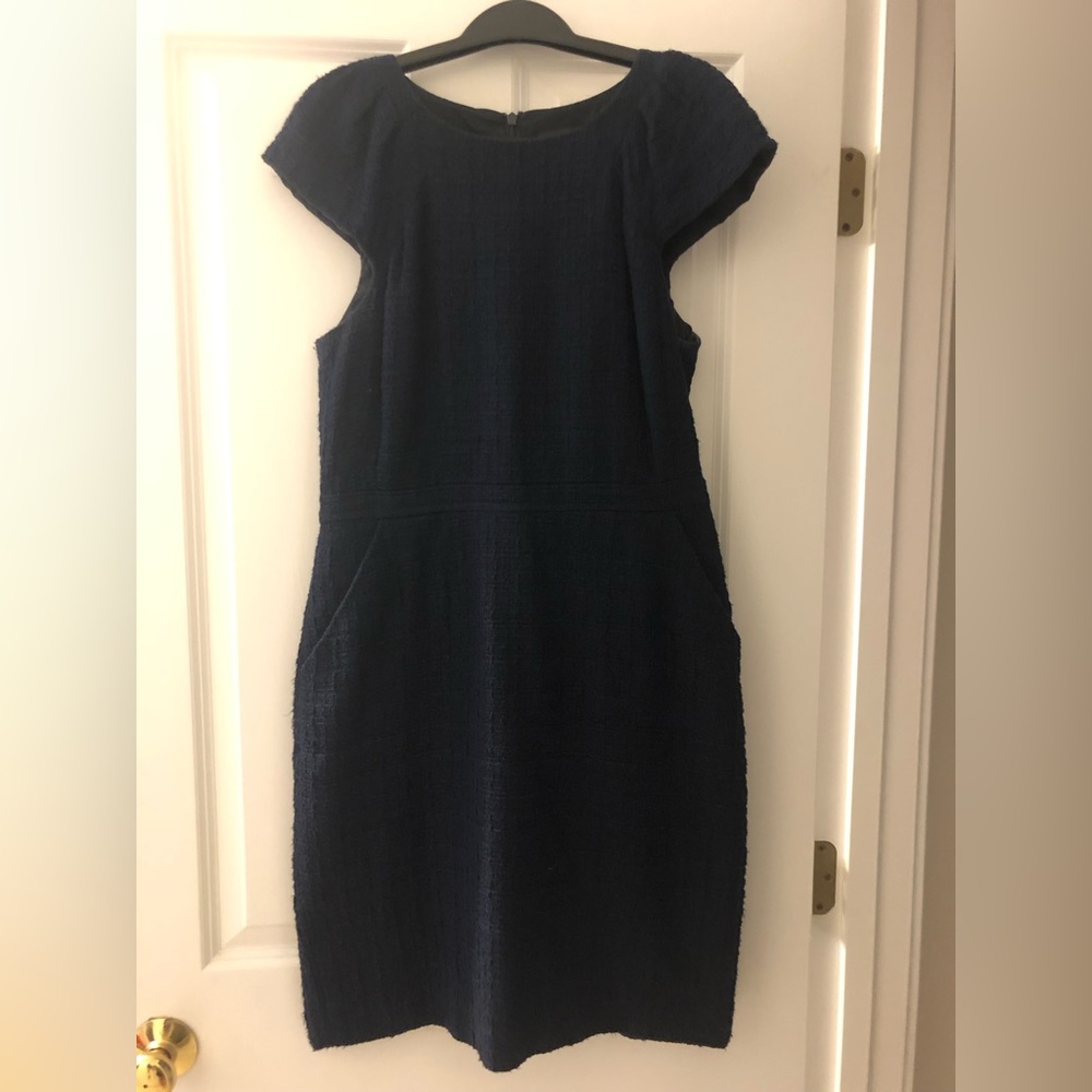 J.Crew Navy Boucle Suiting Dress